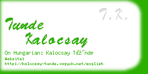 tunde kalocsay business card